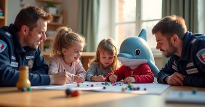 Policjanci i Polfin uczą przedszkolaki z Papowa Biskupiego